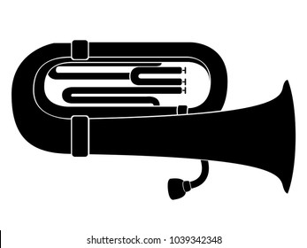 Isolated tuba icon. Musical instrument