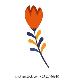 Isolated tulip flower over a white background - Vector