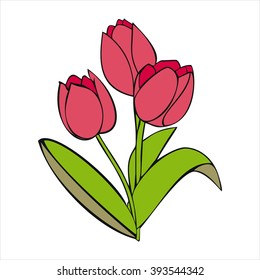 isolated tulips flowers cartoon vector image vectorielle de stock libre droits 393544342 coloriage pippi longstocking