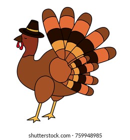 Cartoon Turkey Holding Happy Thanksgiving Sign Stock Vector (Royalty ...