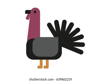 Isolated turkey. Flat design vectors