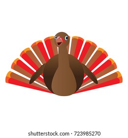 Isolated turkey icon on a white background, Thanksgiving day vector illustration