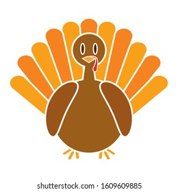 Isolated turkey icon. Thanksgiving season - Vector illustration design