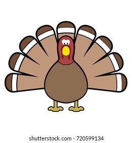 Isolated turkey on a white background, Thanksgiving day vector illustration
