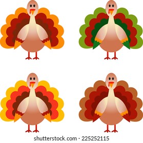 Isolated Turkey Vectors on White Background