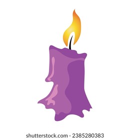 Isolated turned on wax candle icon Vector
