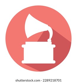 Isolated turntable icon Flat design Musical instrument Vector