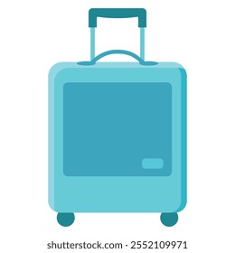 Isolated turquoise suitcase for travel. Vector illustration in cartoon style