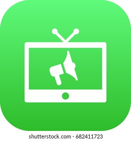 Isolated Tv Icon Symbol On Clean Background. Vector Ads  Element In Trendy Style.