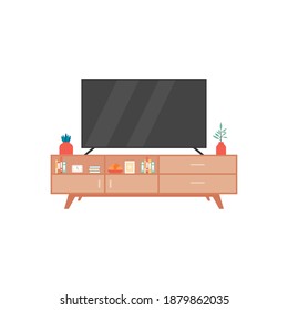Isolated tv table hosehold items icon- Vector