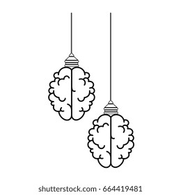 isolated two abstract brains