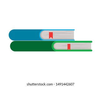 Isolated two books design vector illustration
