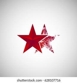 Isolated Two red star logo vector illustration. Sign suitable for the decoration of something on a white background