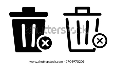 Isolated two style delete symbol design