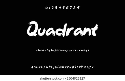 Isolated typeface on a black backdrop. Alphabet texture in graffiti and street art styles. Grunge and an unclean look. Brush lettering in vector format.