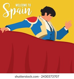 Isolated typical spanish bullfighter Spanish culture Vector illustration