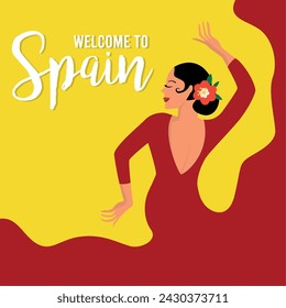 Isolated typical spanish flamenco dancer Vector illustration