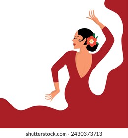 Isolated typical spanish flamenco dancer Vector illustration