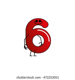 Isolated typography of a number for kids, Vector illustration