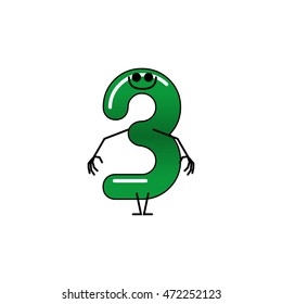 Isolated typography of a number for kids, Vector illustration