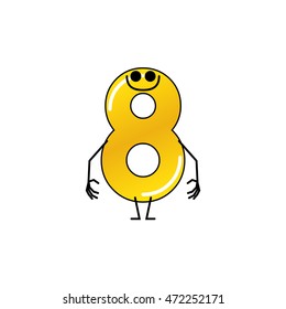 Isolated typography of a number for kids, Vector illustration