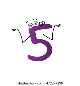 Isolated typography of a number for kids, Vector illustration