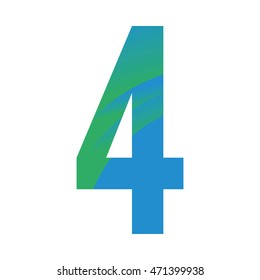 Isolated typography of a number, Vector illustration