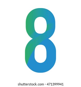 Isolated typography of a number, Vector illustration