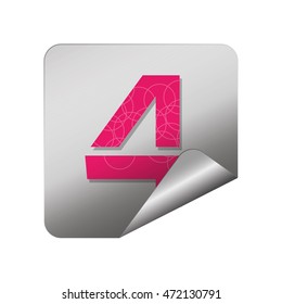 Isolated typography of a number, Vector illustration