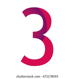 Isolated typography of a number, Vector illustration