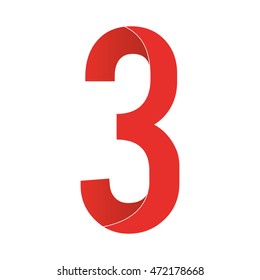 Isolated typography of a number, Vector illustration