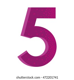 Isolated typography of a number, Vector illustration