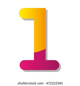 Isolated typography of a number, Vector illustration