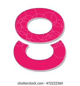Isolated typography of a number, Vector illustration