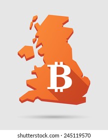 Isolated UK map icon with a currency sign