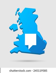 Isolated UK map icon with a tooltip