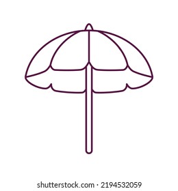 Einziger Regenschirm-Strand, Vektorgrafik