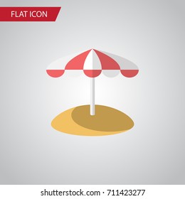 Isolated Umbrella Flat Icon. Parasol Vector Element Can Be Used For Parasol, Umbrella, Beach Design Concept.
