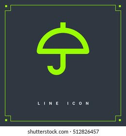 isolated Umbrella minimal flat linear icon for application and info-graphic. Care line vector icon for websites and mobile minimalistic flat design.