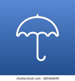 Isolated Umbrella Outline Symbol On Clean Background. Vector Parasol Element In Trendy Style.