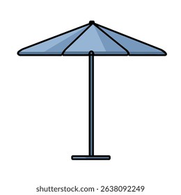 Isolated umbrella shading provides protection outdoors single element