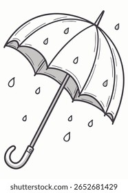 Boceto de paraguas aislado. Ilustración vectorial. Perfecto para su diseño de paraguas, aislado en un fondo blanco.