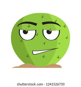 Isolated uncomfortable cactus character. Vector illustration design