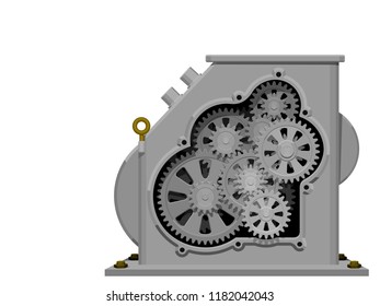 Isolated uncovered machine on transparent background