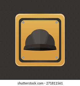 Isolated under construction icon on a black background. Vector illustration