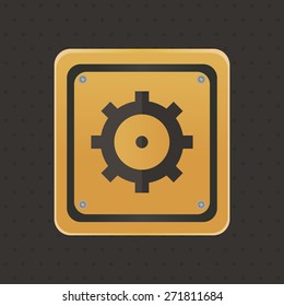 Isolated under construction icon on a black background. Vector illustration