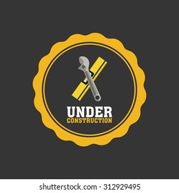 Isolated under construction icon on a round label