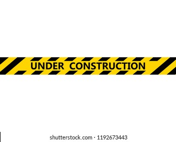 Isolated Under Construction Tape. Vector Illustration Design
