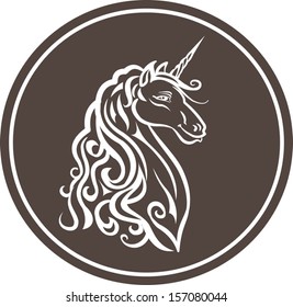 Isolated Unicorn Head illustration
