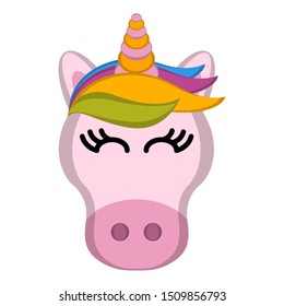 Isolated unicorn head on a white background - Vector